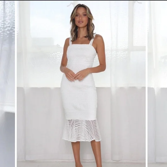 JAUS Dresses | JAUS White Lace Dress Worn Once | Color: White | Size: S | Hangmduong's Closet